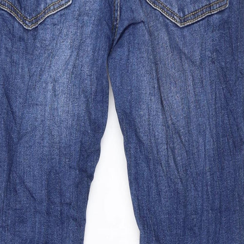 Pull&Bear Womens Blue Cotton Skinny Jeans Size 14 L26 in Regular Zip