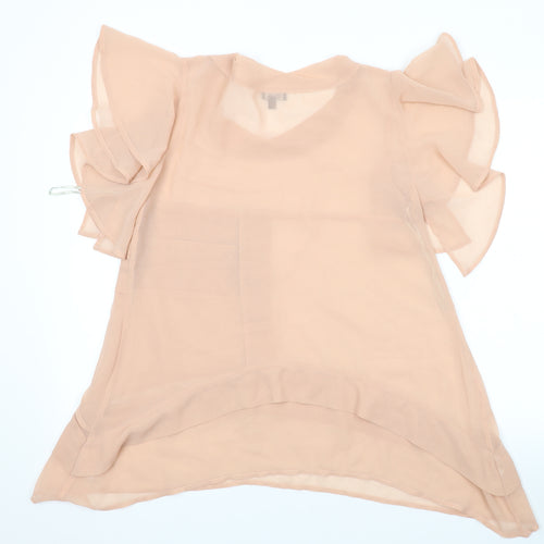 ASOS Womens Pink Polyester Basic T-Shirt Size 10 V-Neck