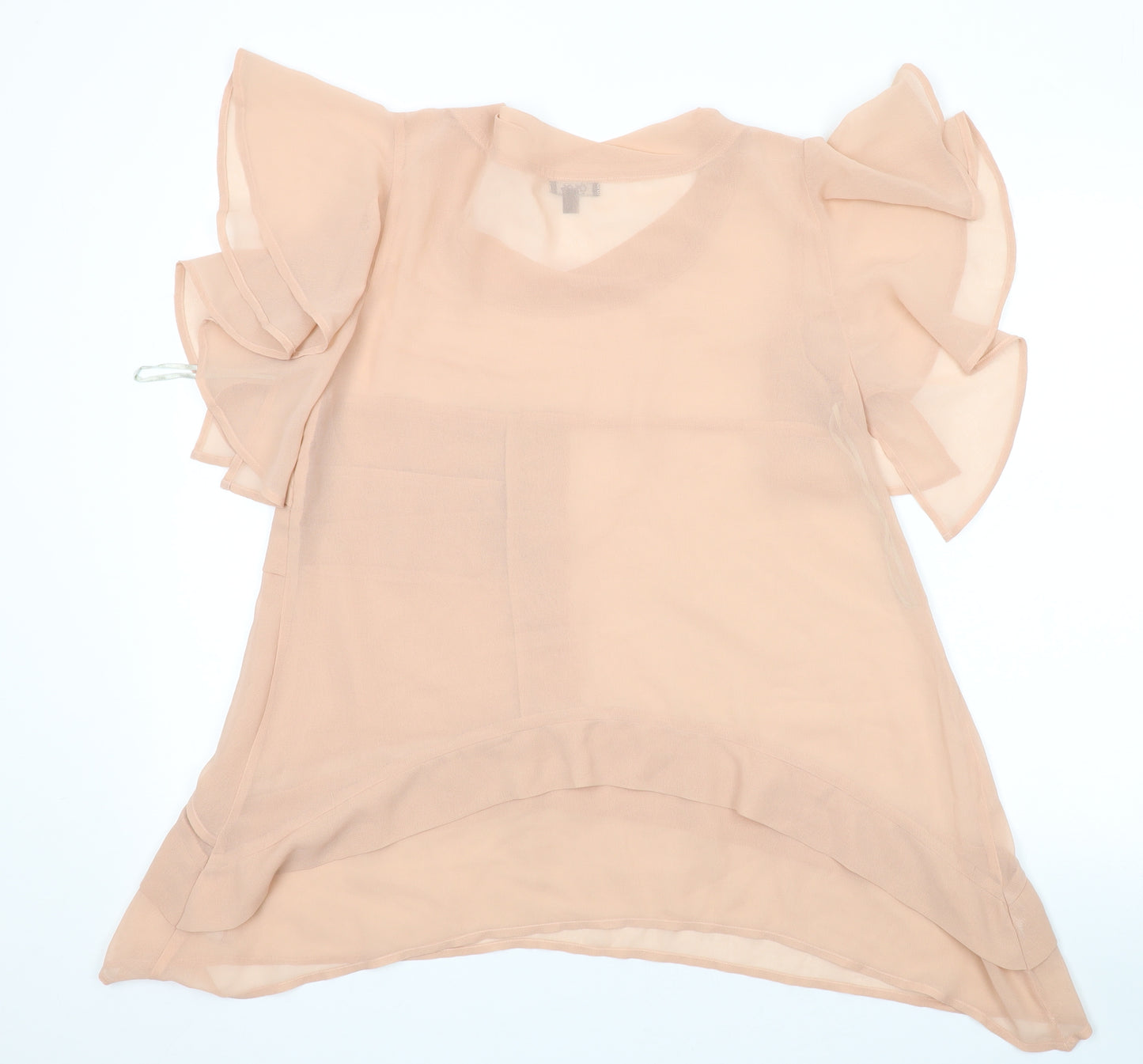 ASOS Womens Pink Polyester Basic T-Shirt Size 10 V-Neck