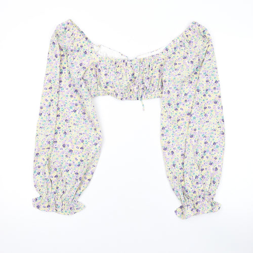Love Triangle Womens Multicoloured Floral Polyester Basic Blouse Size 8 Sweetheart
