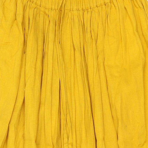 Kemi Telford Womens Yellow Cotton Maxi Skirt Size S Drawstring