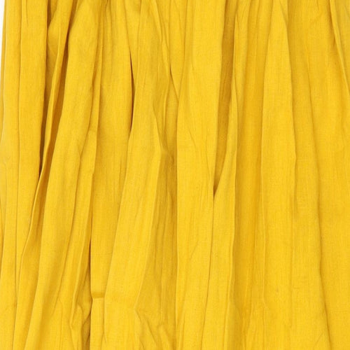 Kemi Telford Womens Yellow Cotton Maxi Skirt Size S Drawstring