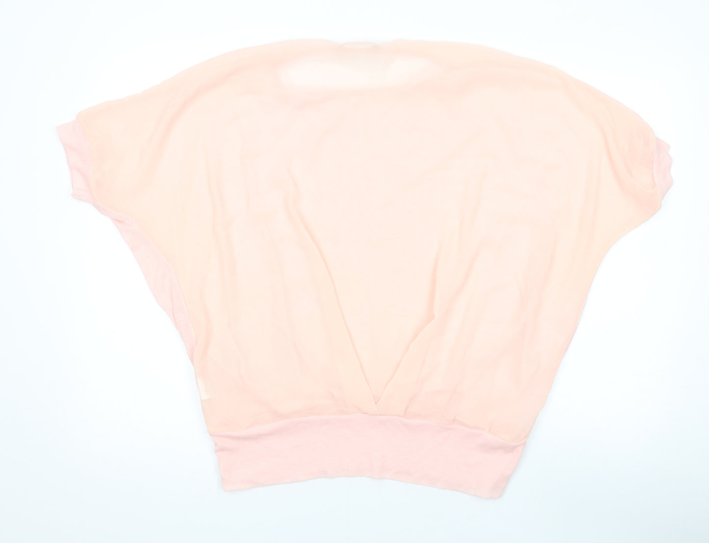 Vouley Vous Womens Pink Viscose Basic T-Shirt Size L Round Neck