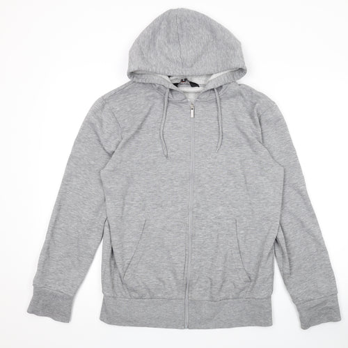 Originals Mens Grey Polyester Full Zip Hoodie Size S