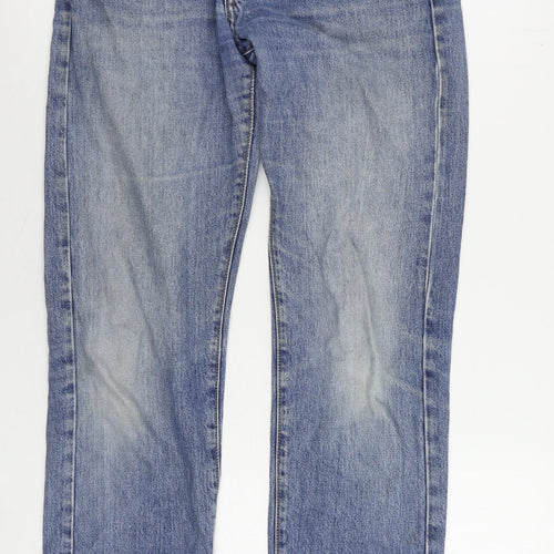 H&M Mens Blue Cotton Straight Jeans Size 30 in L31 in Regular Button