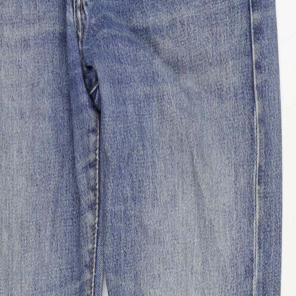 H&M Mens Blue Cotton Straight Jeans Size 30 in L31 in Regular Button