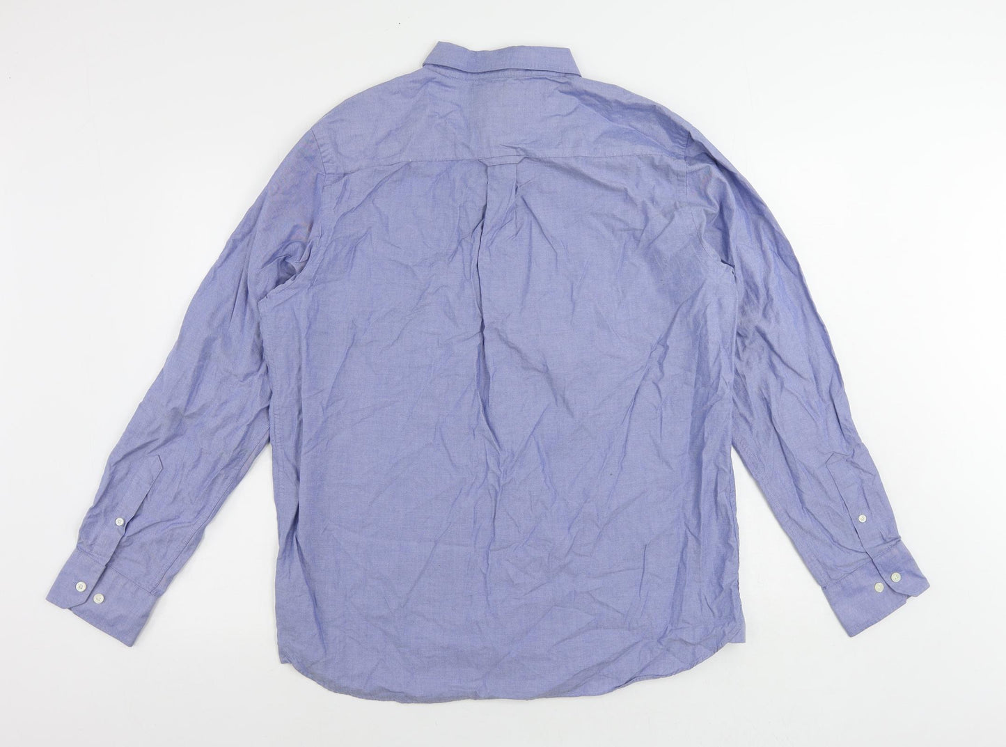 Stone Bay Mens Blue Cotton Button-Up Size M Collared Button