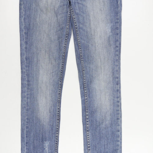 Gina Tricot Womens Blue Cotton Skinny Jeans Size 27 in L34 in Regular Zip