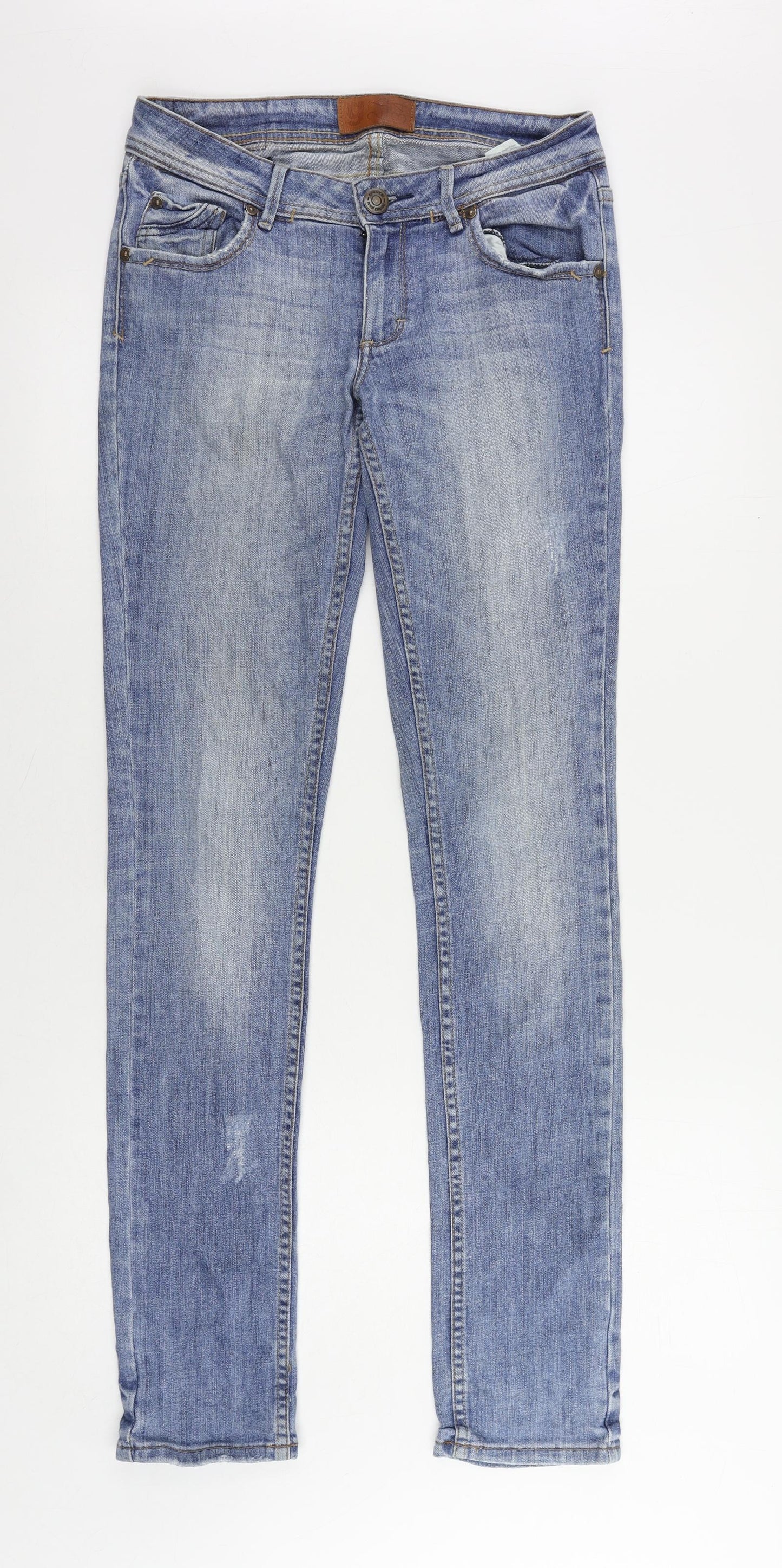 Gina Tricot Womens Blue Cotton Skinny Jeans Size 27 in L34 in Regular Zip
