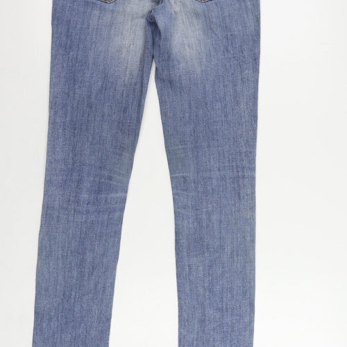 Gina Tricot Womens Blue Cotton Skinny Jeans Size 27 in L34 in Regular Zip