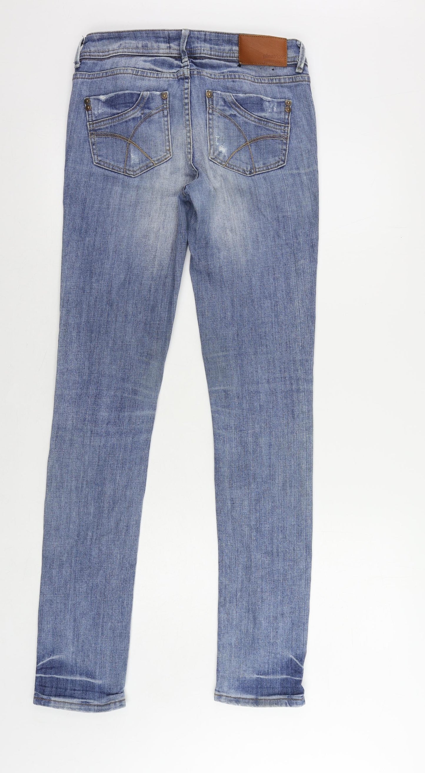 Gina Tricot Womens Blue Cotton Skinny Jeans Size 27 in L34 in Regular Zip