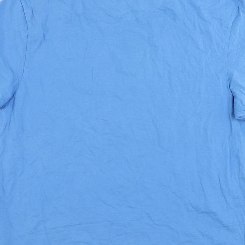 Denim Seventy Three Womens Blue Cotton Basic T-Shirt Size XL Crew Neck