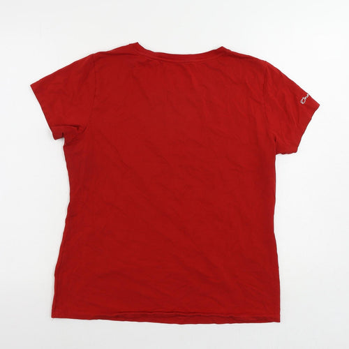 One Degree Beyond Womens Red Cotton Basic T-Shirt Size 2XL Crew Neck - Logo