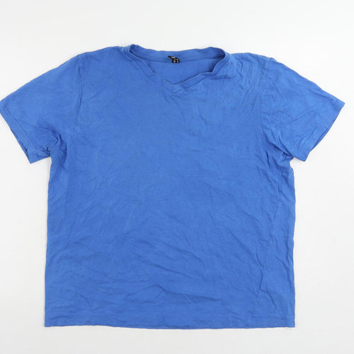 Donnay Womens Blue Cotton Basic T-Shirt Size M V-Neck