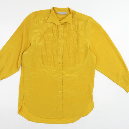 Principles Womens Yellow Polyester Tunic Button-Up Size 10 Collared