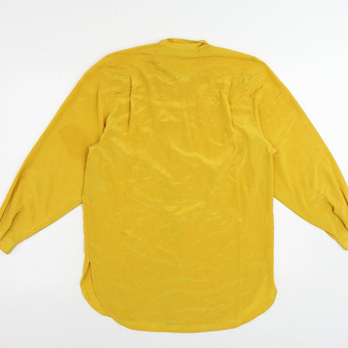 Principles Womens Yellow Polyester Tunic Button-Up Size 10 Collared