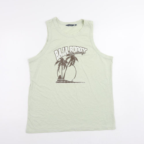 Lee Cooper Womens Green Polyester Basic Tank Size XL Round Neck - Baja Palms