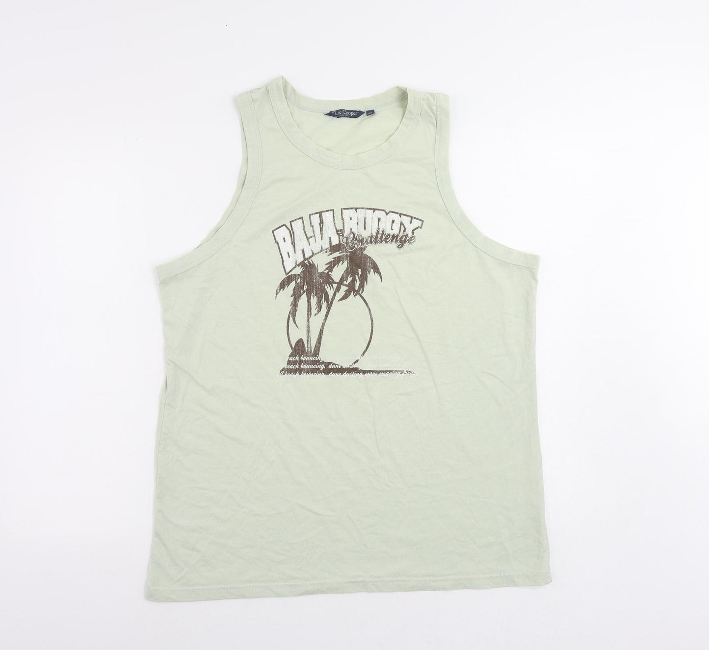 Lee Cooper Womens Green Polyester Basic Tank Size XL Round Neck - Baja Palms