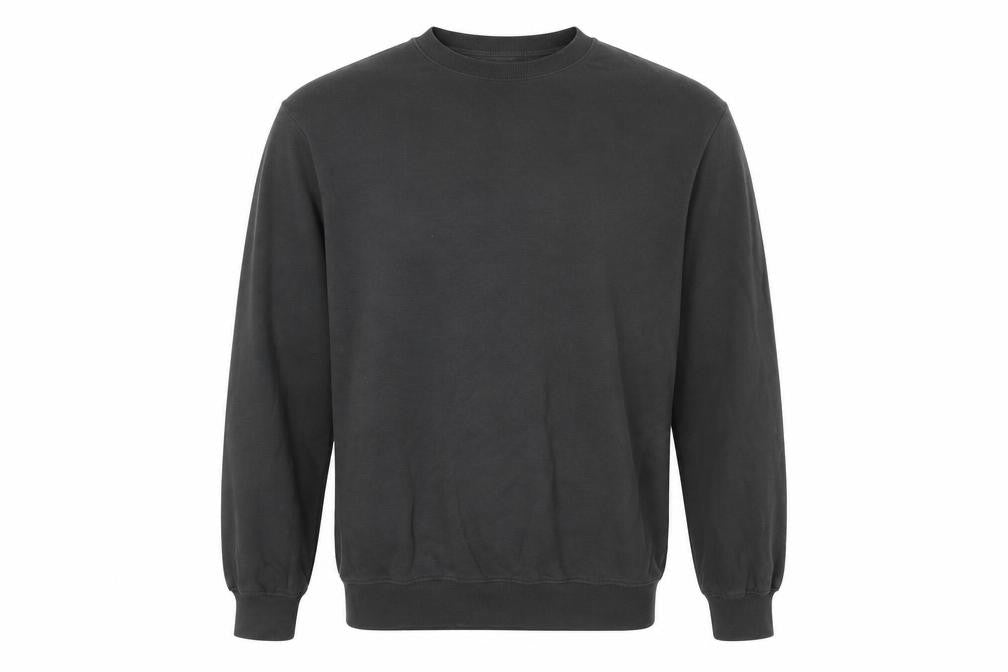Front view of H&M men’s grey cotton pullover sweatshirt, size M