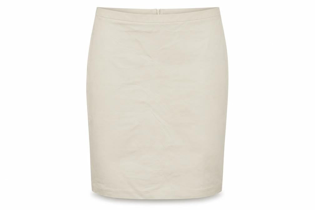 United Colors of Benetton Womens Beige Cotton Straight & Pencil Skirt Size 10 Zip