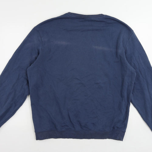 H&M Mens Blue Cotton Pullover Sweatshirt Size L