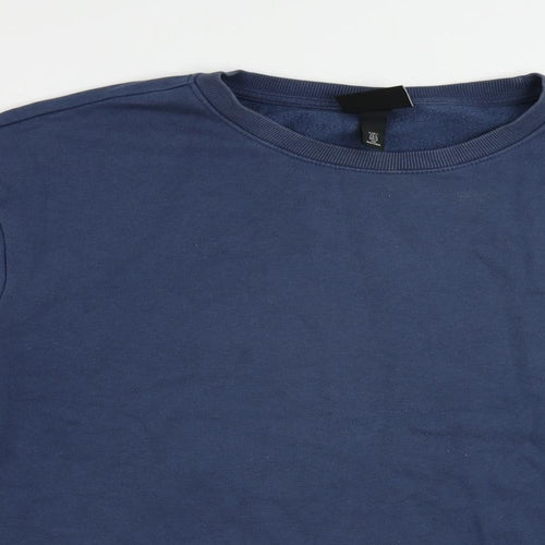 H&M Mens Blue Cotton Pullover Sweatshirt Size L