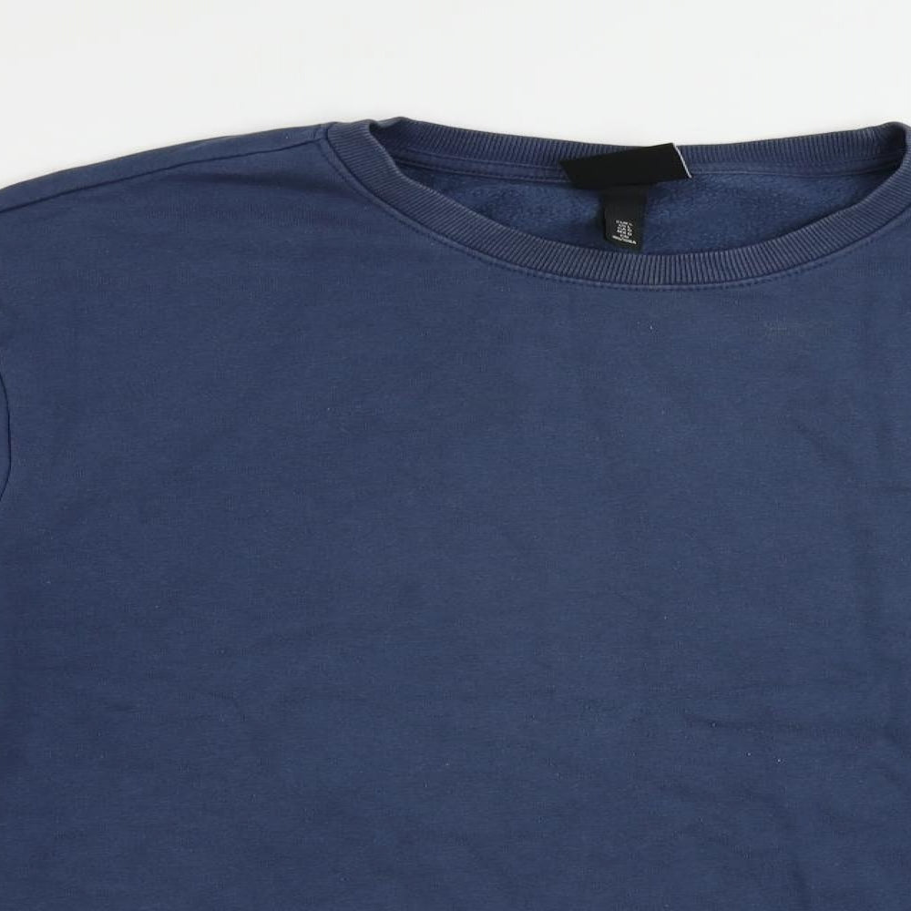 H&M Mens Blue Cotton Pullover Sweatshirt Size L