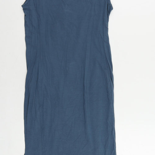 Peruvian Connection Womens Blue Viscose Pencil Dress Size S Round Neck Pullover