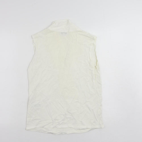 Reiss Womens Ivory Viscose Basic Blouse Size M V-Neck