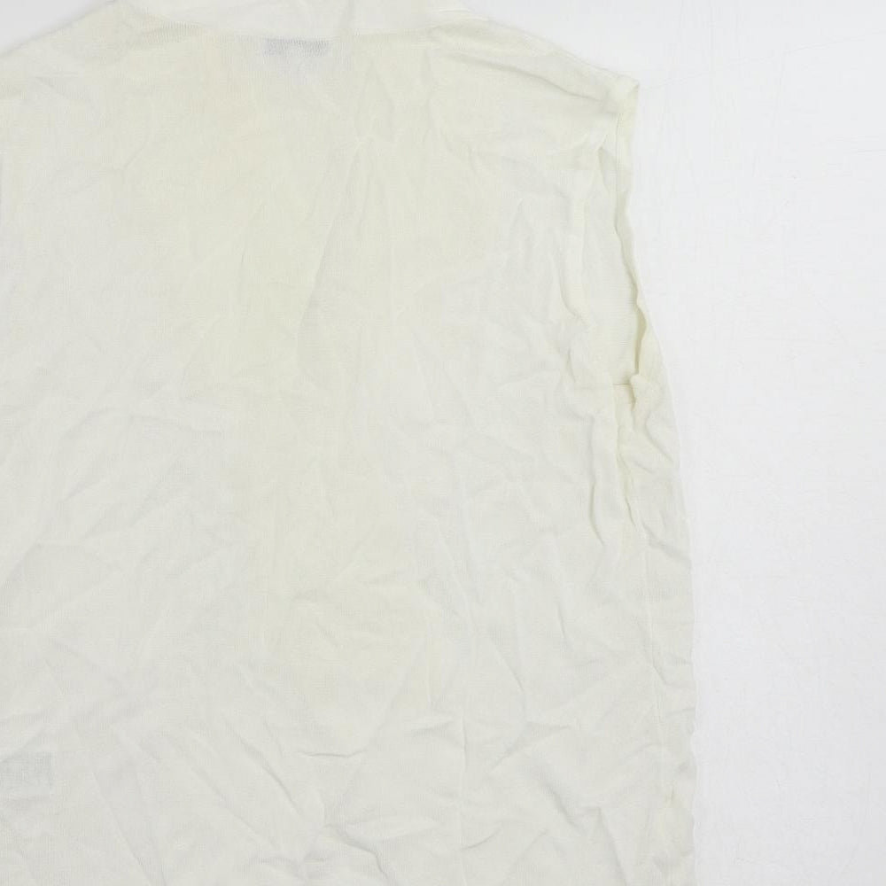 Reiss Womens Ivory Viscose Basic Blouse Size M V-Neck