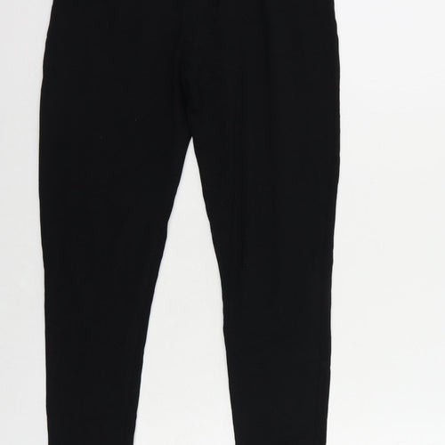 Marks and Spencer Womens Black Cotton Capri Leggings Size 12 L25 in - Elastic Waist