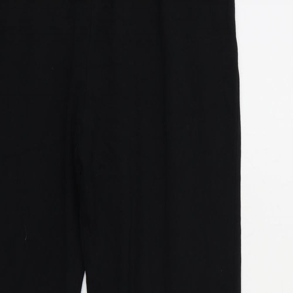 Marks and Spencer Womens Black Cotton Capri Leggings Size 12 L25 in - Elastic Waist