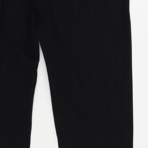Marks and Spencer Womens Black Cotton Capri Leggings Size 12 L25 in - Elastic Waist