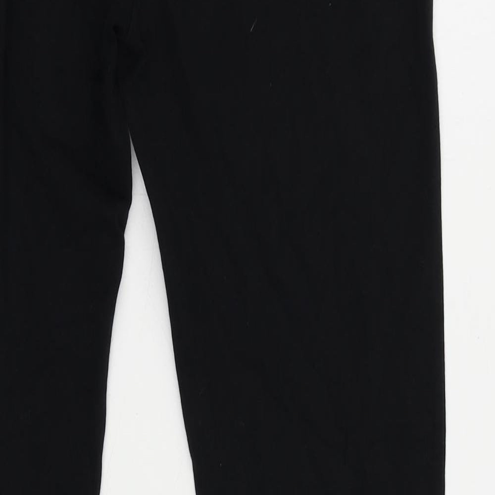 Marks and Spencer Womens Black Cotton Capri Leggings Size 12 L25 in - Elastic Waist