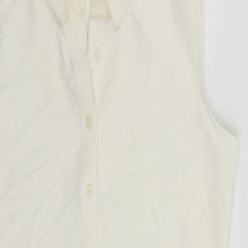 Marks and Spencer Womens Ivory Viscose Shirt Dress Size 10 Collared Button