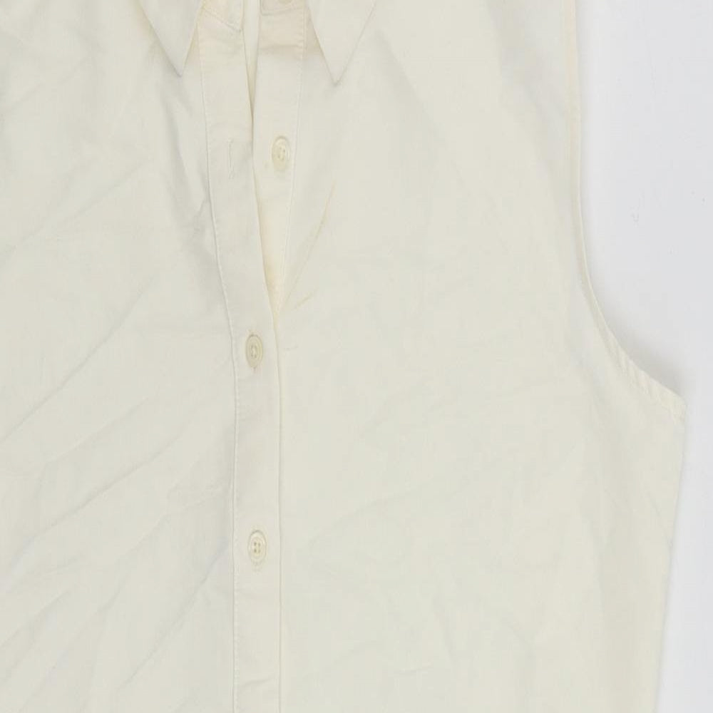 Marks and Spencer Womens Ivory Viscose Shirt Dress Size 10 Collared Button