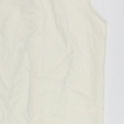 Marks and Spencer Womens Ivory Viscose Shirt Dress Size 10 Collared Button