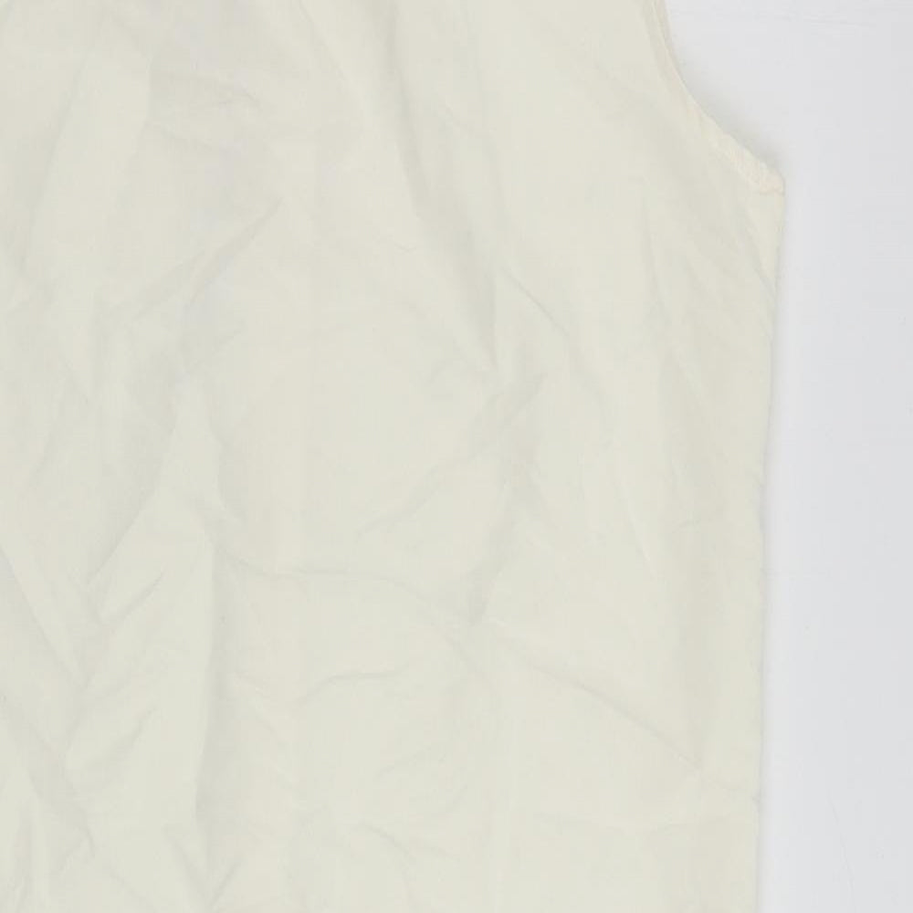 Marks and Spencer Womens Ivory Viscose Shirt Dress Size 10 Collared Button