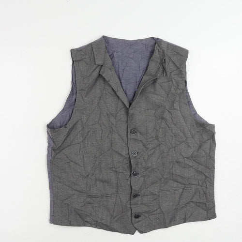 Marks and Spencer Mens Grey Polyester Jacket Suit Waistcoat Size 40 Regular