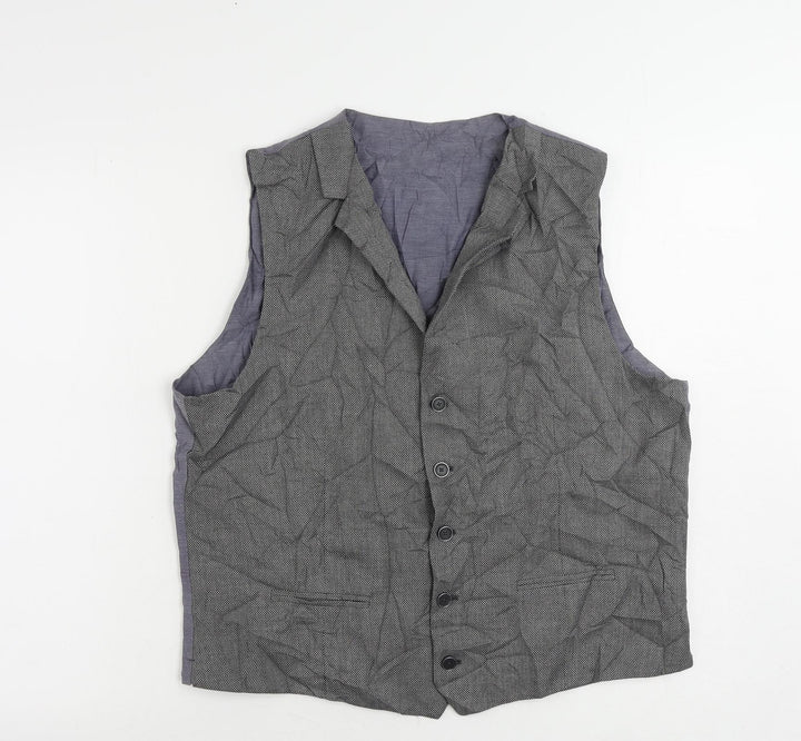 Marks and Spencer Mens Grey Polyester Jacket Suit Waistcoat Size 40 Regular