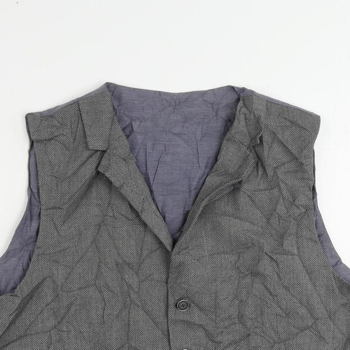 Marks and Spencer Mens Grey Polyester Jacket Suit Waistcoat Size 40 Regular