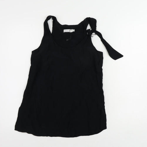 Mara Mac Womens Black Viscose Basic Tank Size 8 Scoop Neck