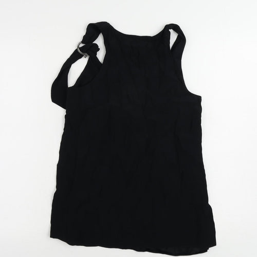 Mara Mac Womens Black Viscose Basic Tank Size 8 Scoop Neck
