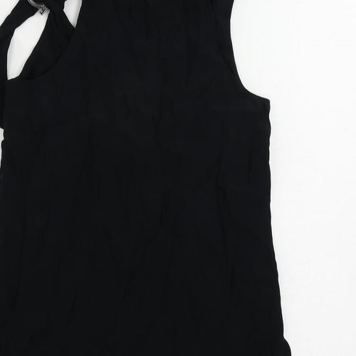 Mara Mac Womens Black Viscose Basic Tank Size 8 Scoop Neck