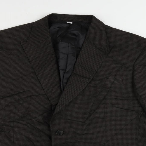 Marks and Spencer Mens Brown Geometric Linen Jacket Suit Jacket Size 42 Regular