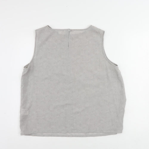 Roman Womens Grey Geometric Polyester Basic Blouse Size 20 Boat Neck