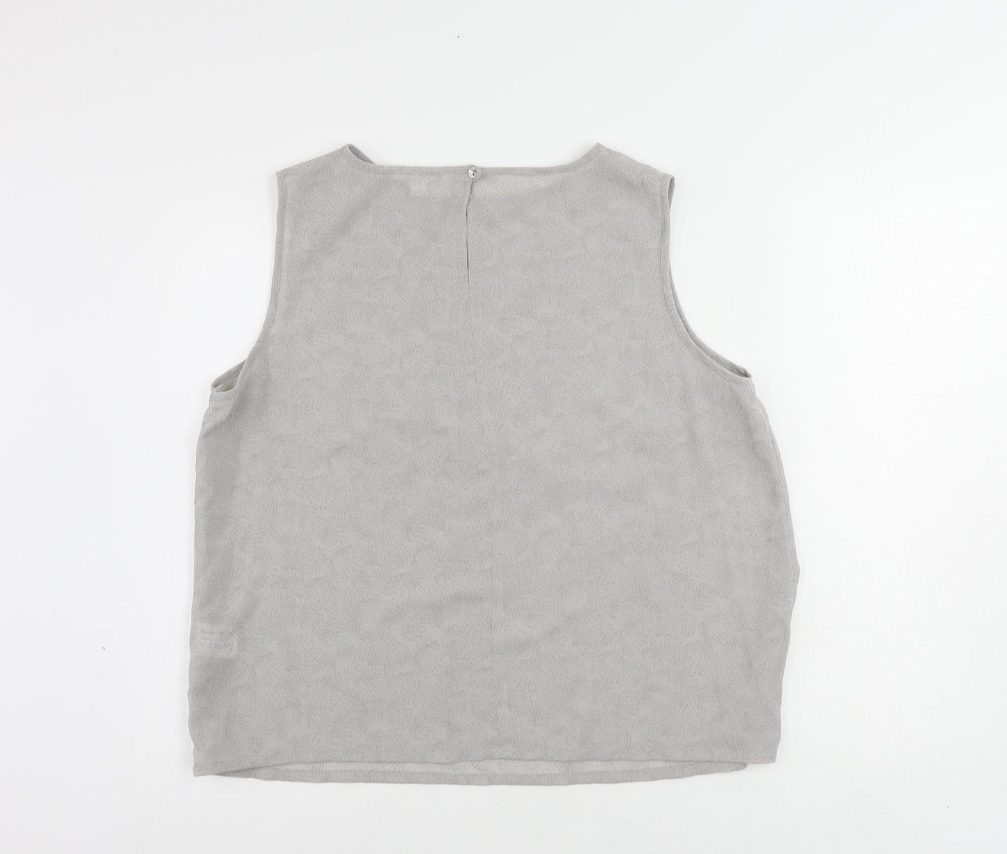 Roman Womens Grey Geometric Polyester Basic Blouse Size 20 Boat Neck