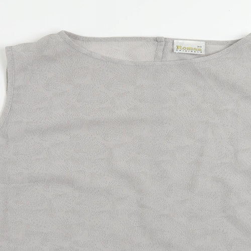 Roman Womens Grey Geometric Polyester Basic Blouse Size 20 Boat Neck