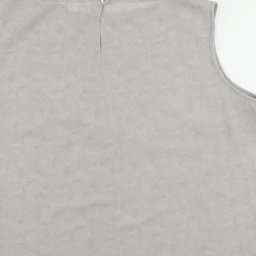 Roman Womens Grey Geometric Polyester Basic Blouse Size 20 Boat Neck