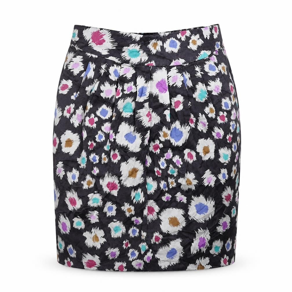 Great Plains Womens Blue Geometric Viscose A-Line Skirt Size 14 Zip